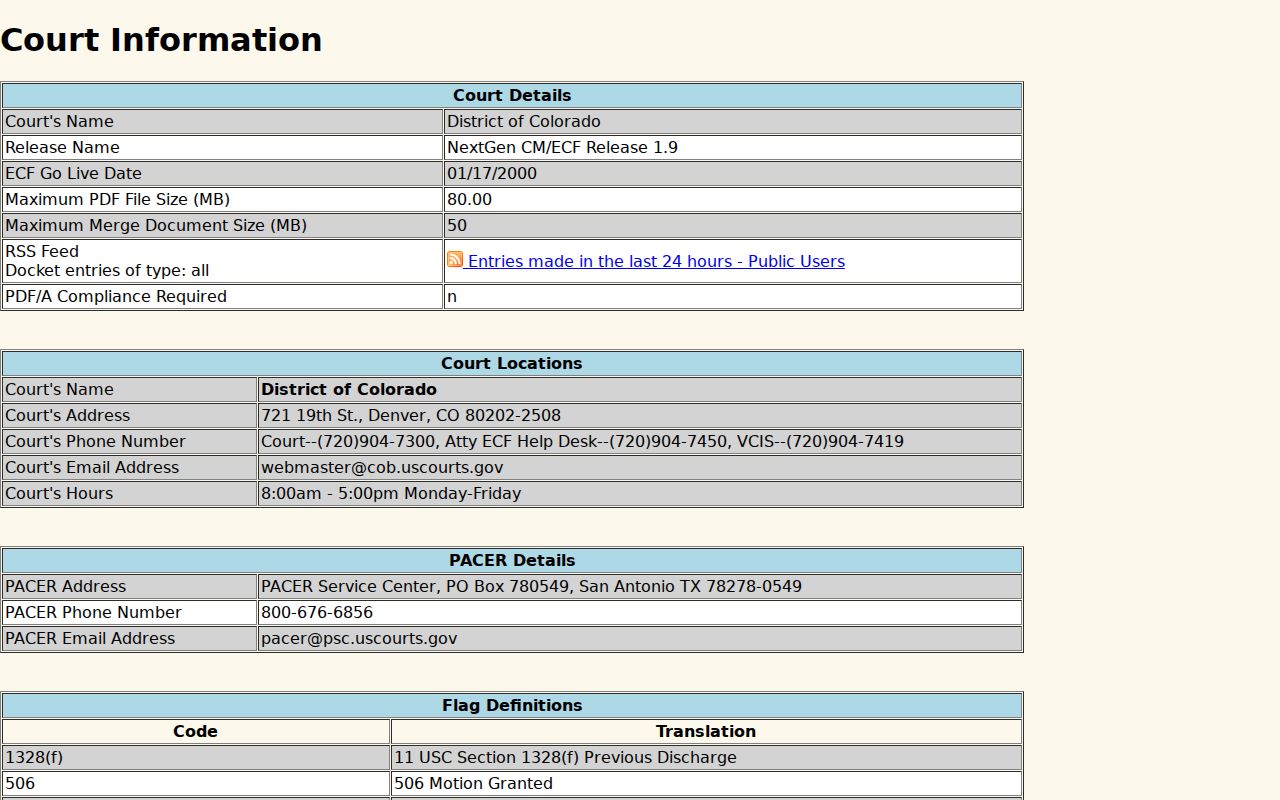 Federal CM ECF information distinguished from Black Hawk court docket access