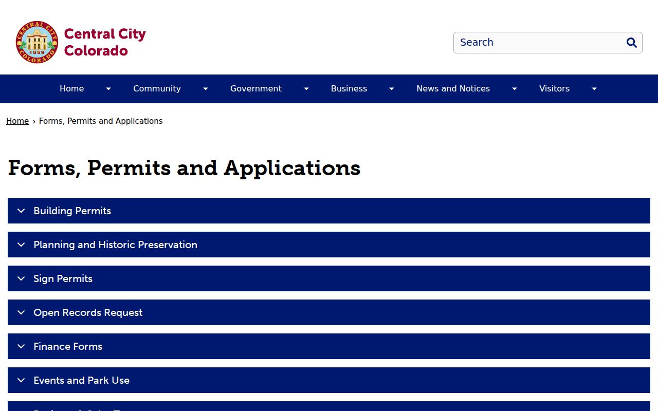 Central City court docket records contact and request links