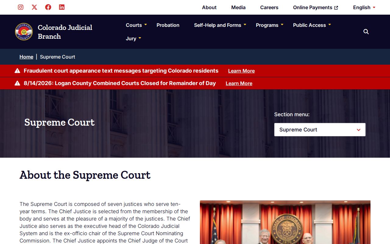 Gilpin County civil docket Colorado Supreme Court information