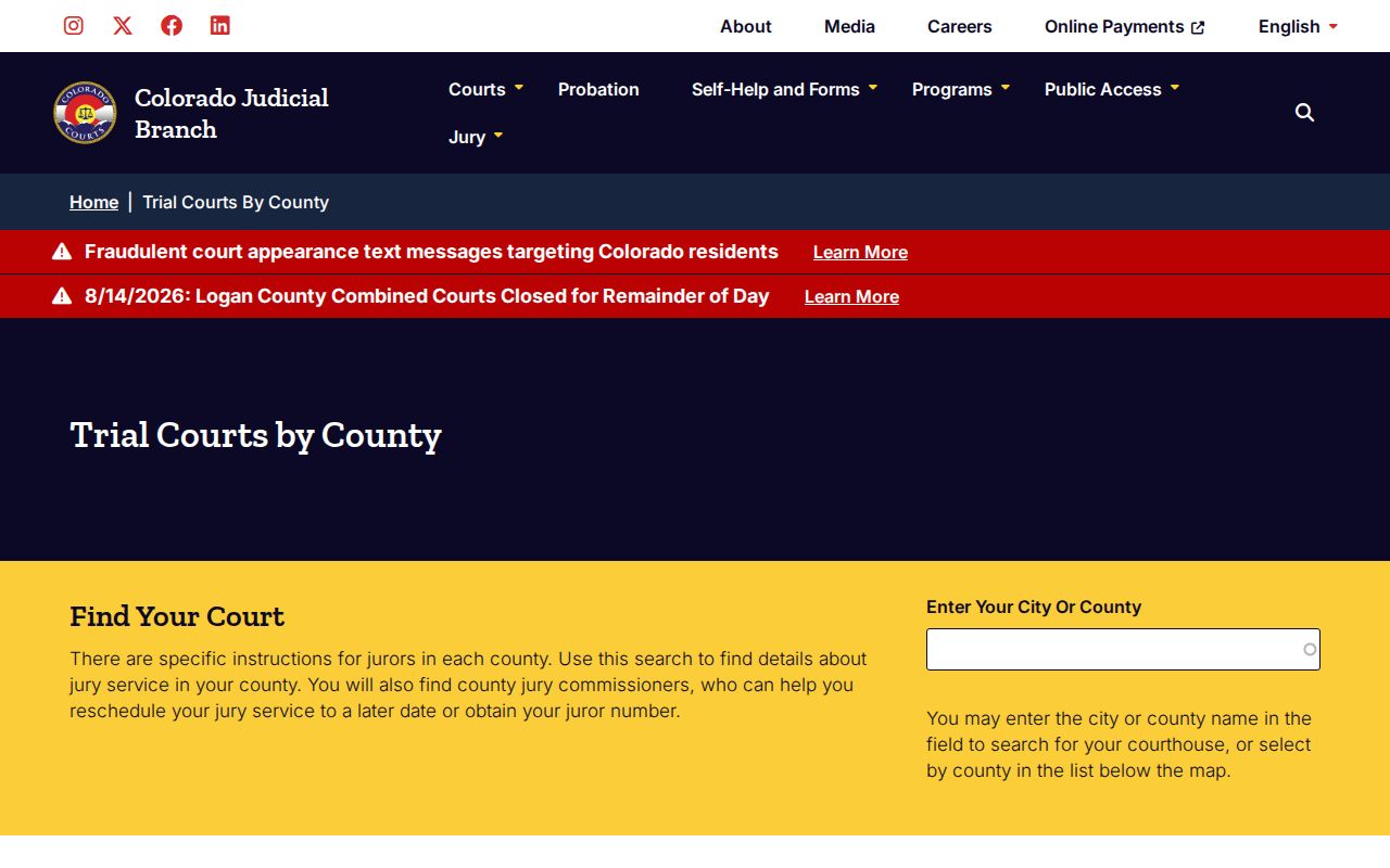 Gilpin County court docket jurisdiction information